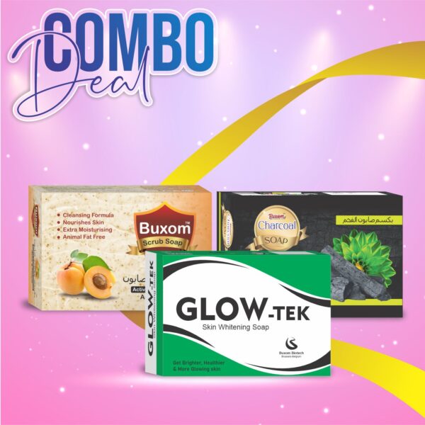 COMBO DEAL(GLOW TECH, BUXOM SCRUB & CHARCOAL SOAPS)